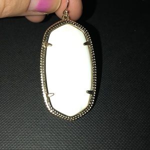 Kendra Scott white and gold earrings